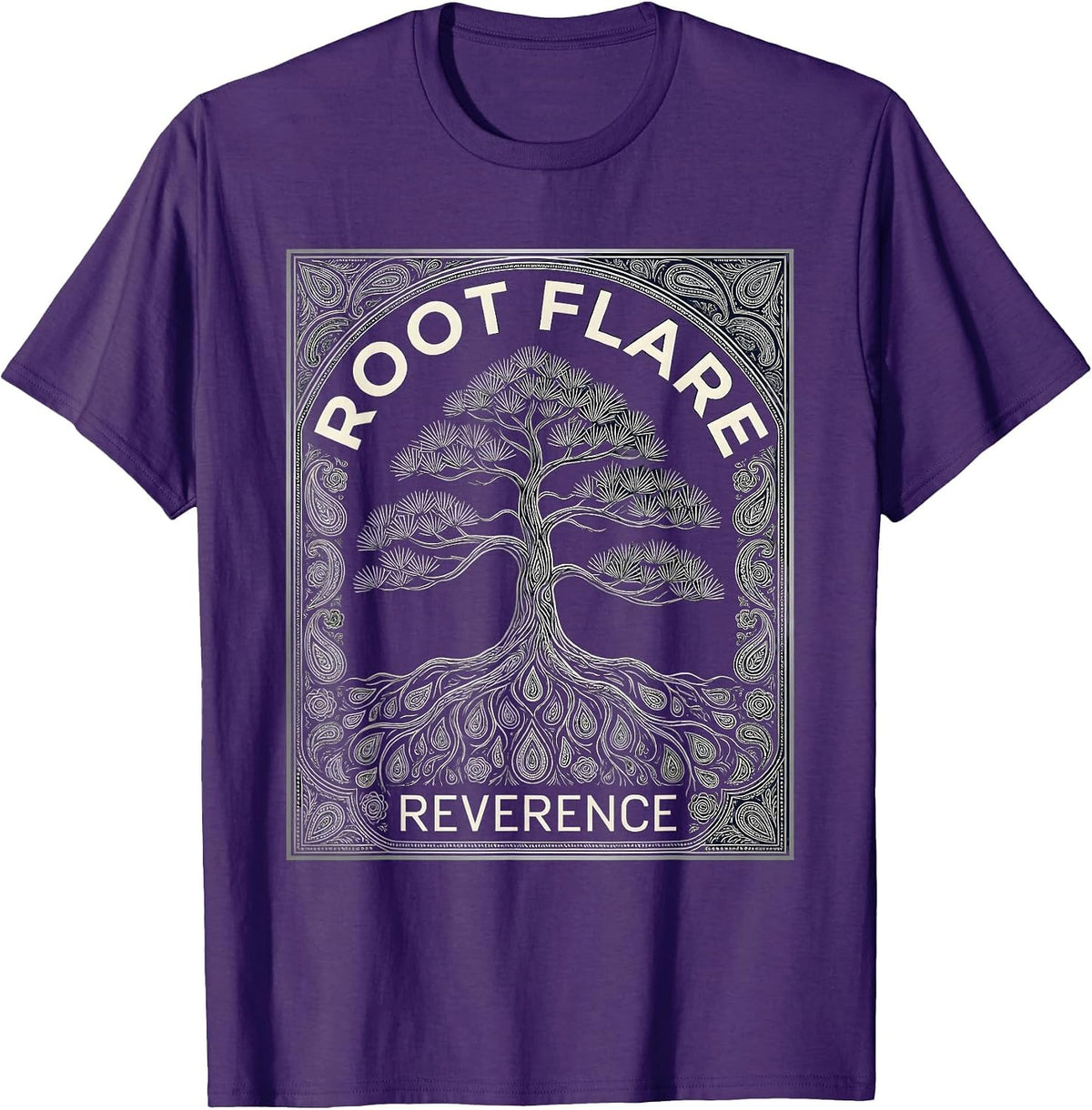 Root Flare Reverence Zen Bonsai Tree Japanese Meditation T-Shirt - Purple
