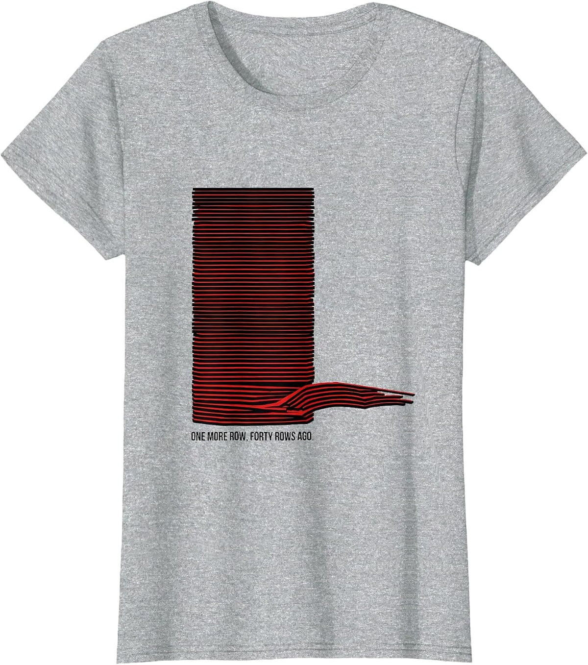 One More Row Forty Rows Ago Funny Knitting Quilter Gift T-Shirt - Heather Grey