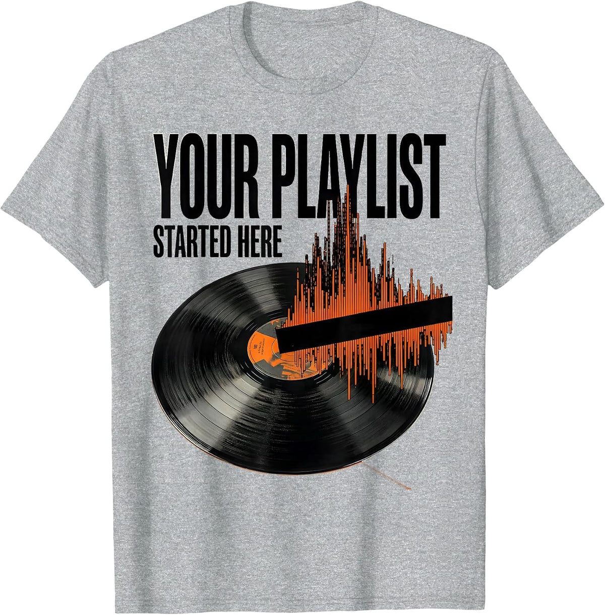 Men's Your Playlist Started Here Golden Era Hip Hop Retro Lyric T-Shirt - Heather Grey