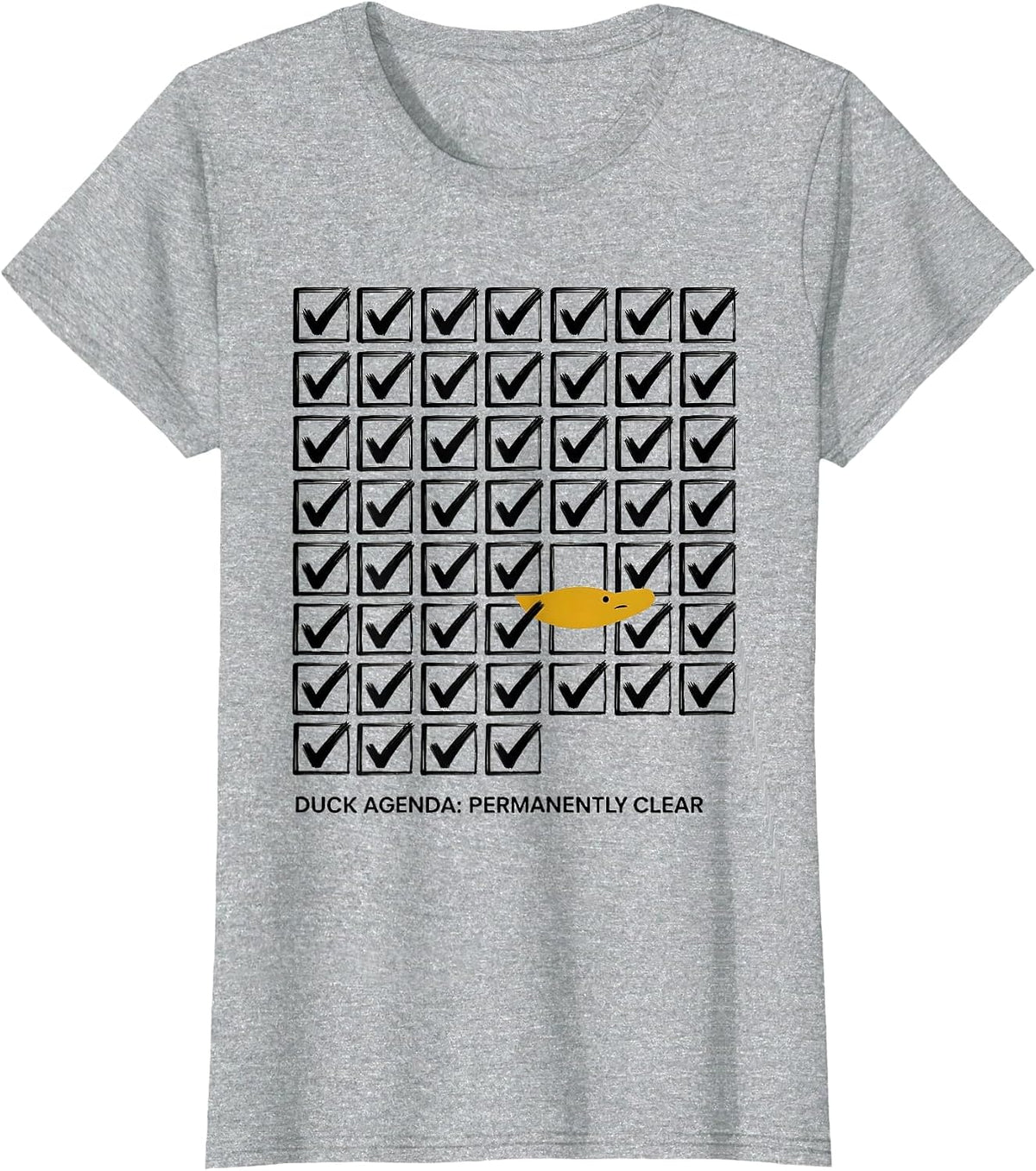 Duck Agenda Permanently Clear Funny Duck Sunglasses Novelty T-Shirt - Heather Grey