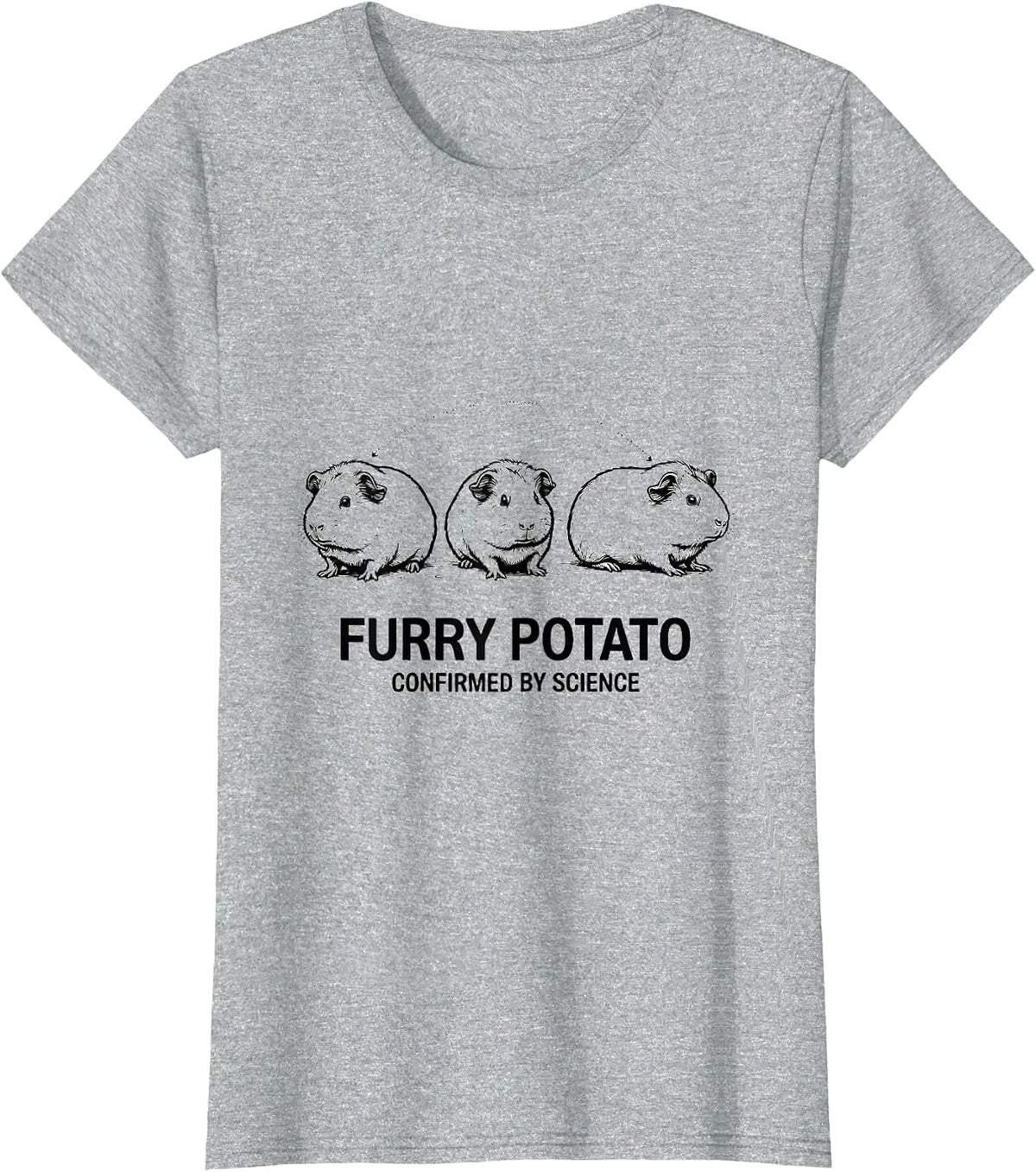 Furry Potato Confirmed By Science Funny Guinea Pig Lover T-Shirt - Heather Grey