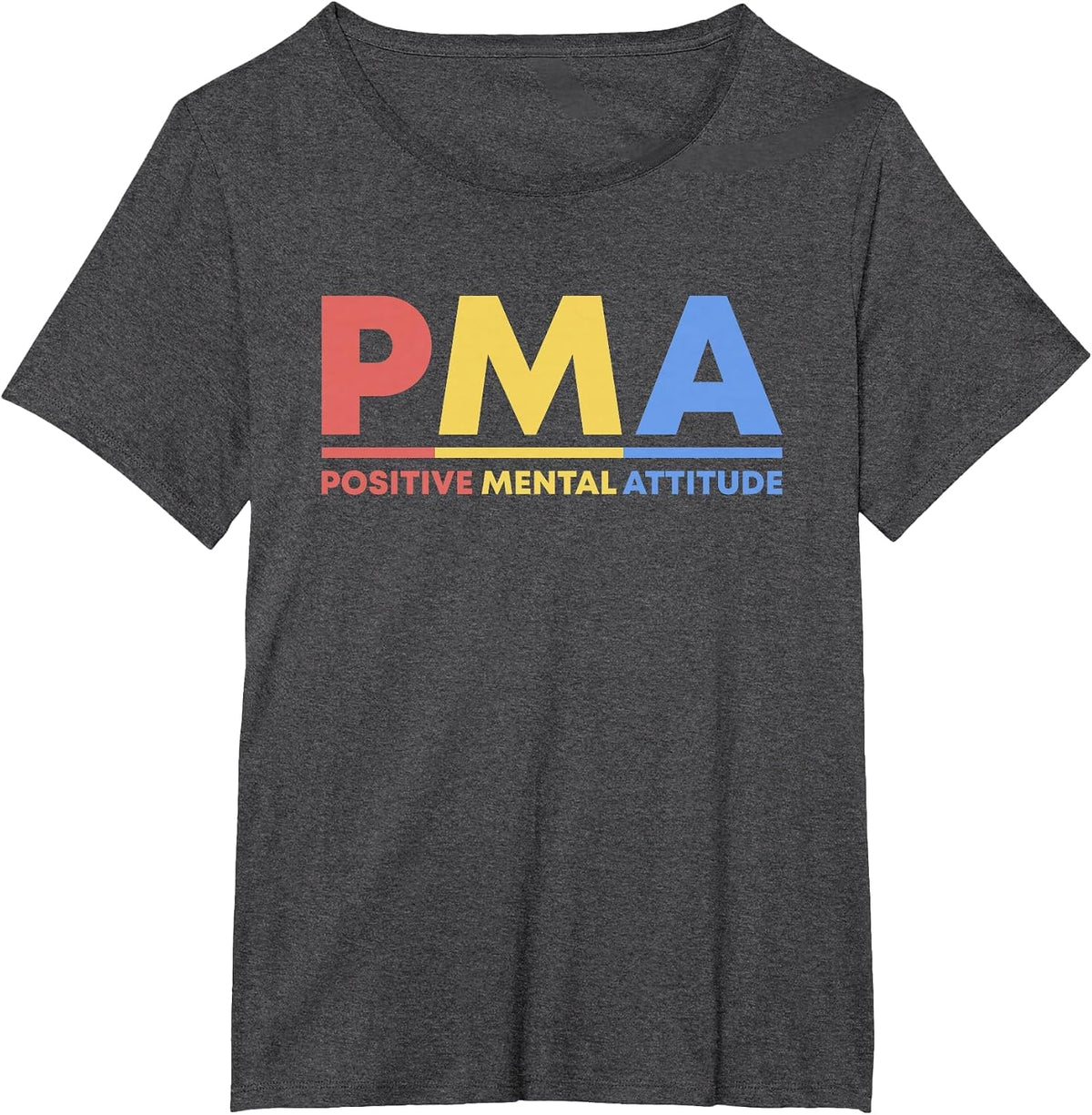 Retro Positive Mental Attitude Self Care Quote Pental Health T-Shirt - Dark Heather Grey