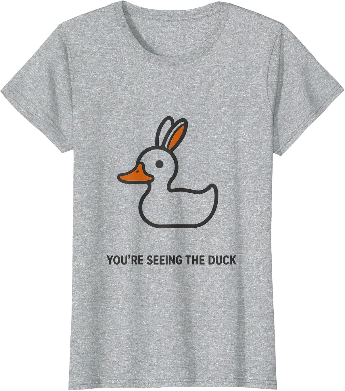You're Seeing The Duck Philosophy Optical Illusion Gift T-Shirt - Heather Grey