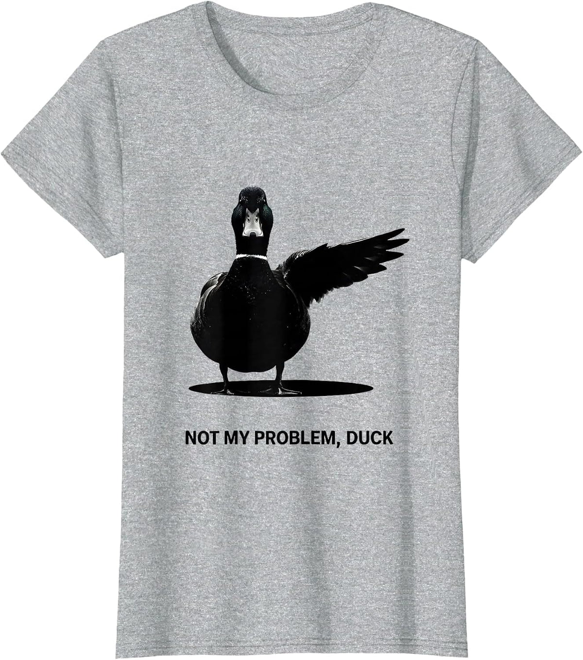 Women's Not My Problem, Duck Funny Sarcastic Duck Lover Novelty Gift T-Shirt - Heather Grey