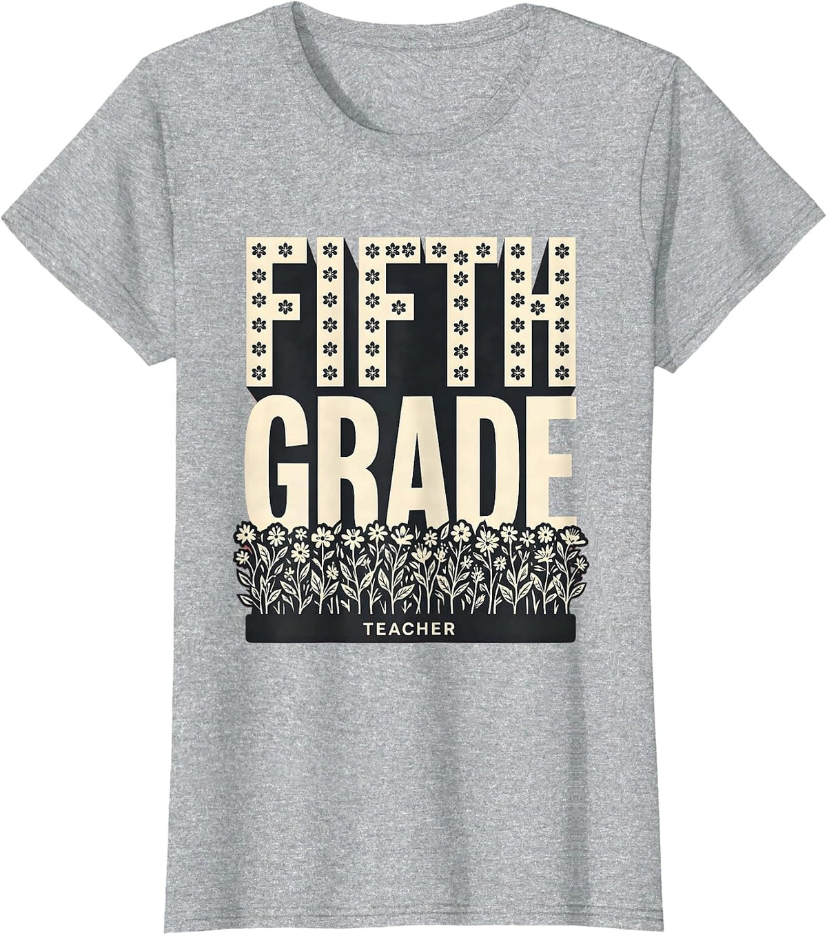 Fifth Grade Teacher Wildflower Back To School Teacher Gift T-Shirt - Heather Grey