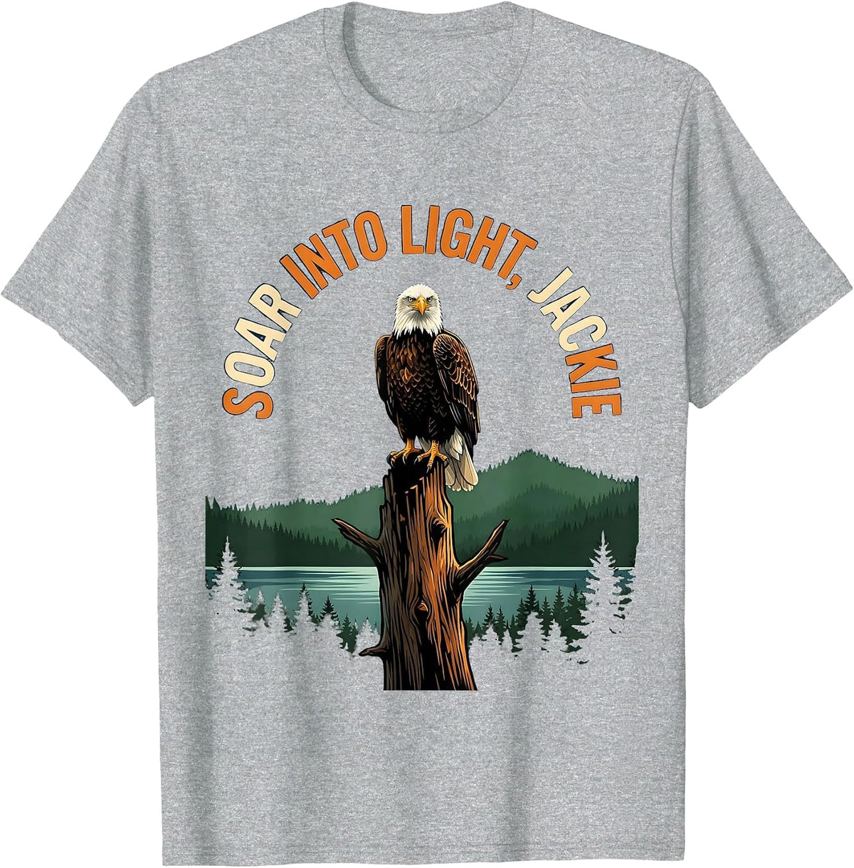 Men's Soar Into Light Jackie Big Bear Eagle Memorial Tribute T-Shirt - Heather Grey