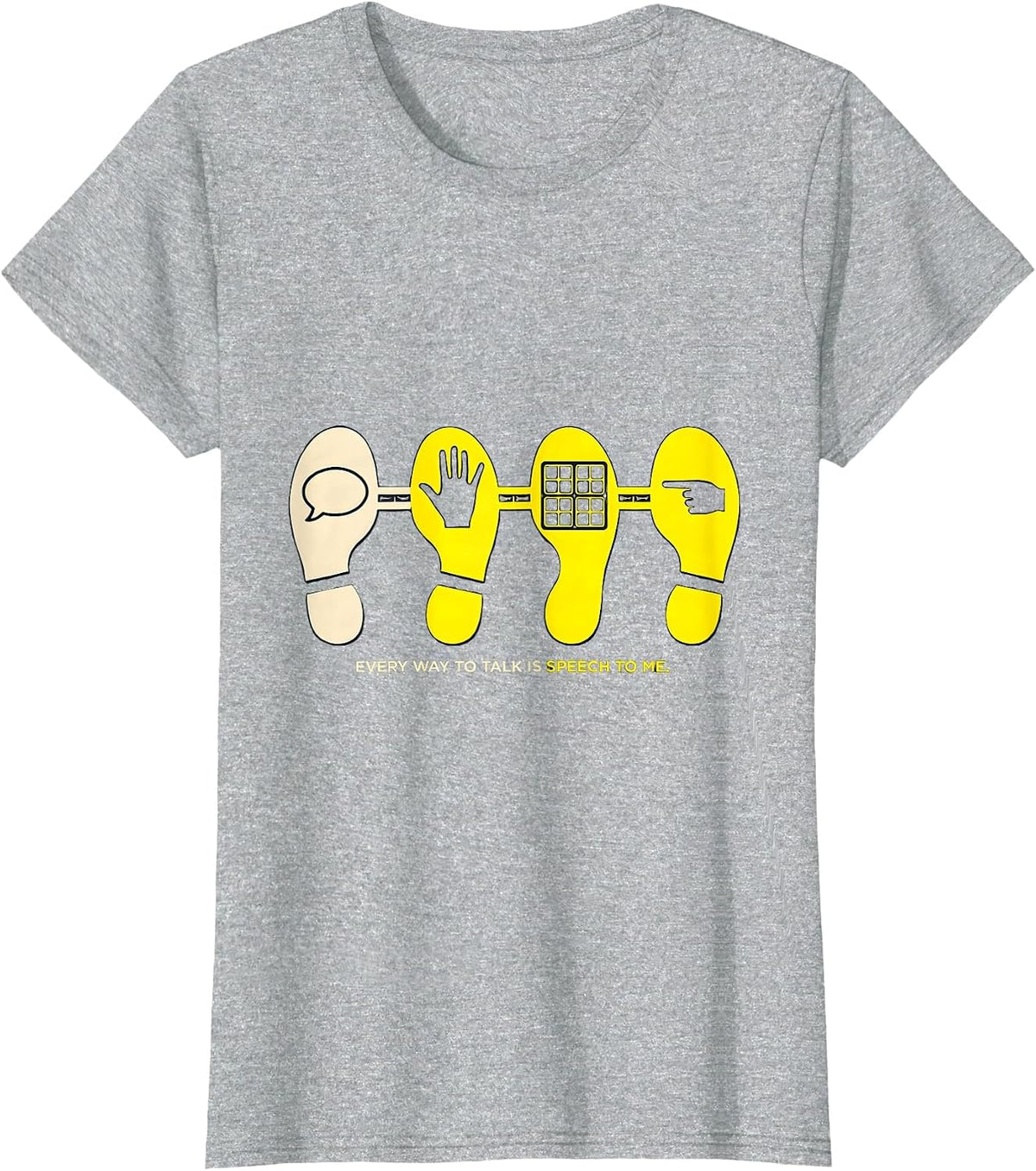 Every Way To Talk Is Speech To Me Retro Groovy SLP Therapist T-Shirt - Heather Grey