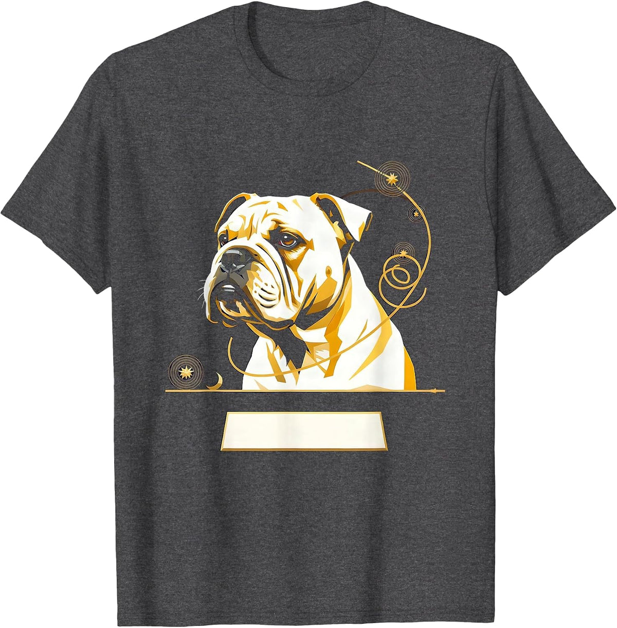 Men's Bull Terrier Van Gogh Style Starry Night Art T-Shirt - Dark Heather Grey