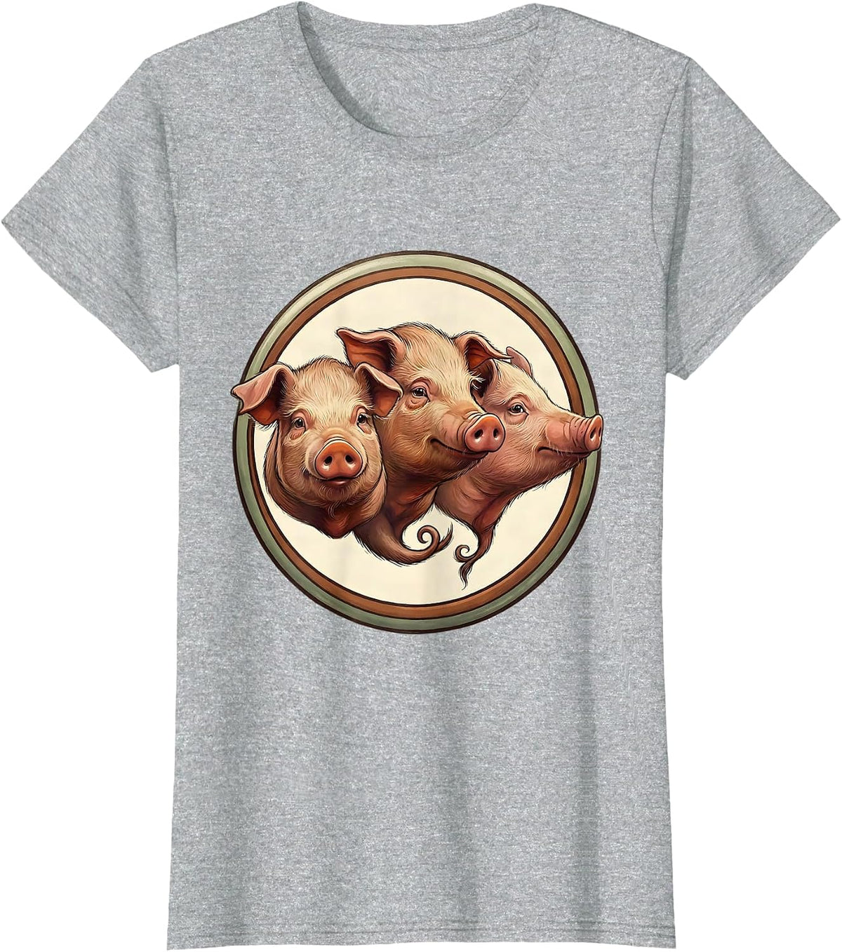 Sealed Pig Badge Guinea Pig Lover Funny Pet Humor T-Shirt - Heather Grey