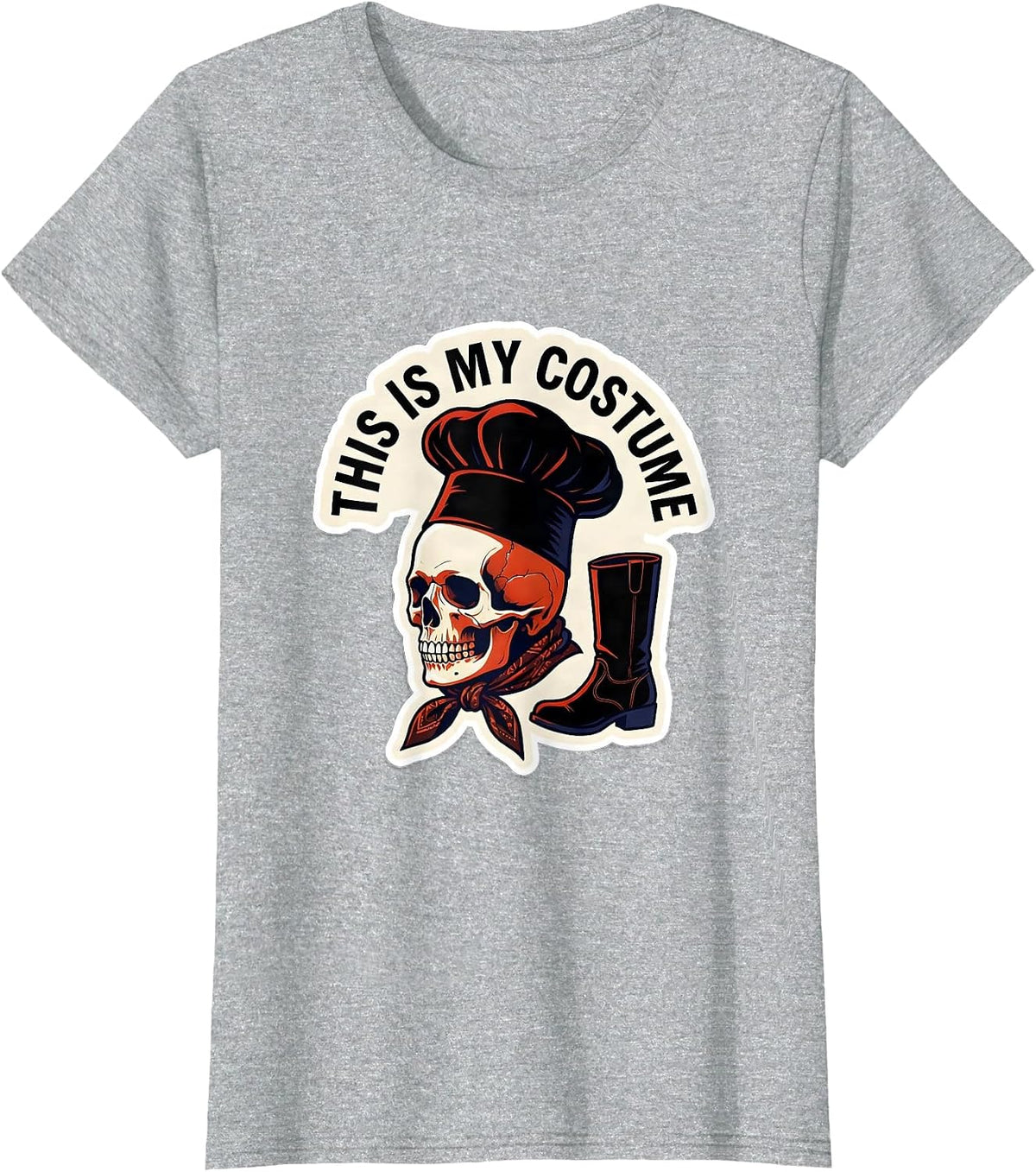 Women's This Is My Costume Funny Skeleton Chef Halloween Costume T-Shirt - Heather Grey