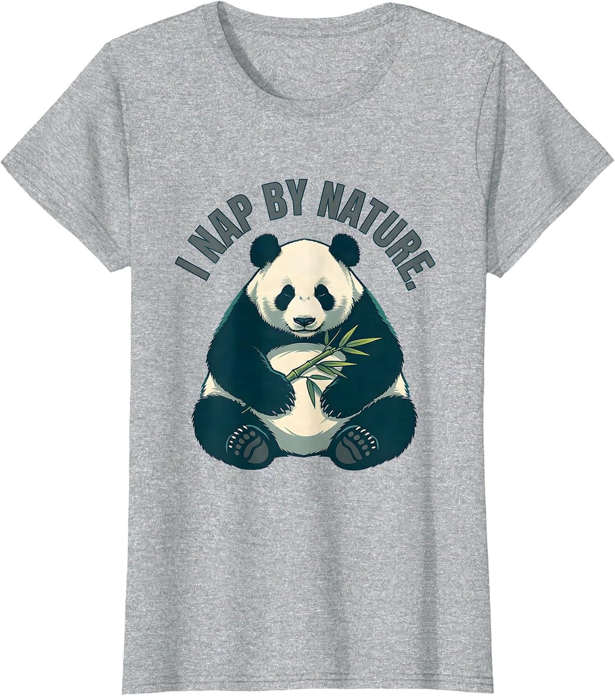I Nap By Nature Funny Panda Lover Cute Animal Humor T-Shirt - Heather Grey