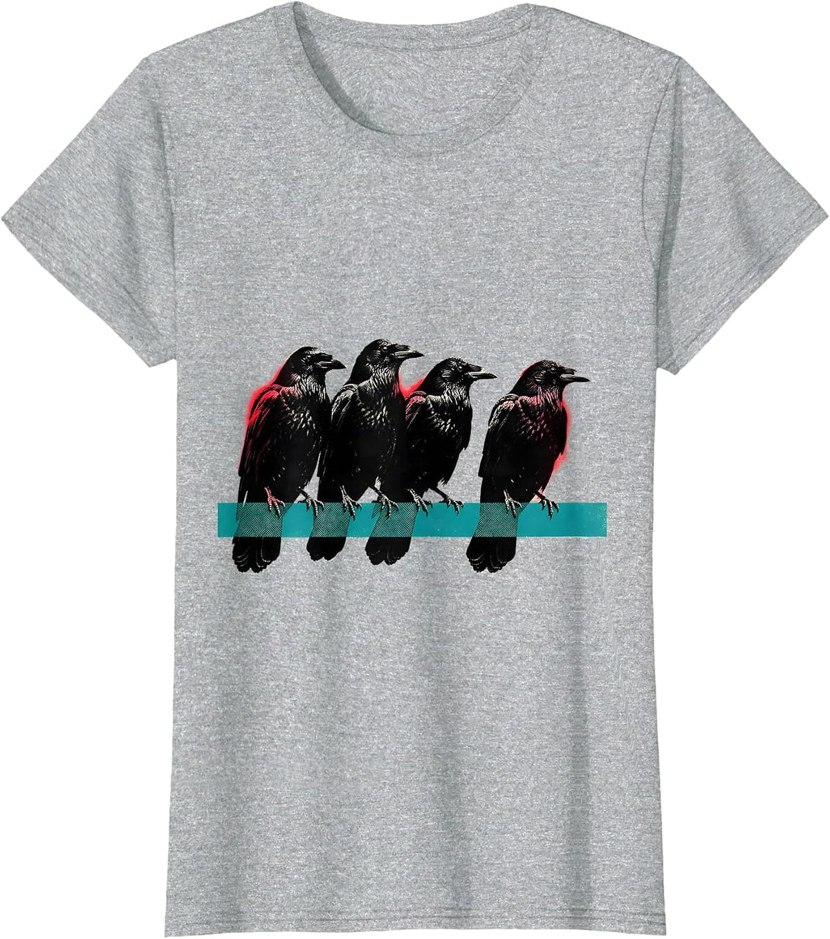 Crow Flock Silhouettes Dark Humor Gothic Bird Lover T-Shirt - Heather Grey