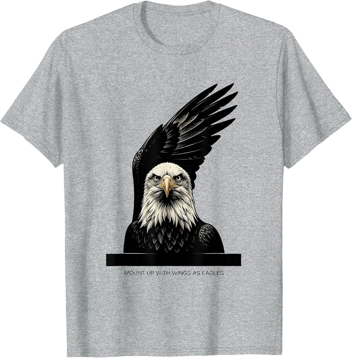Men's Mount Up With Wings As Eagles Minimalist Eagle Faith Gift T-Shirt - Heather Grey