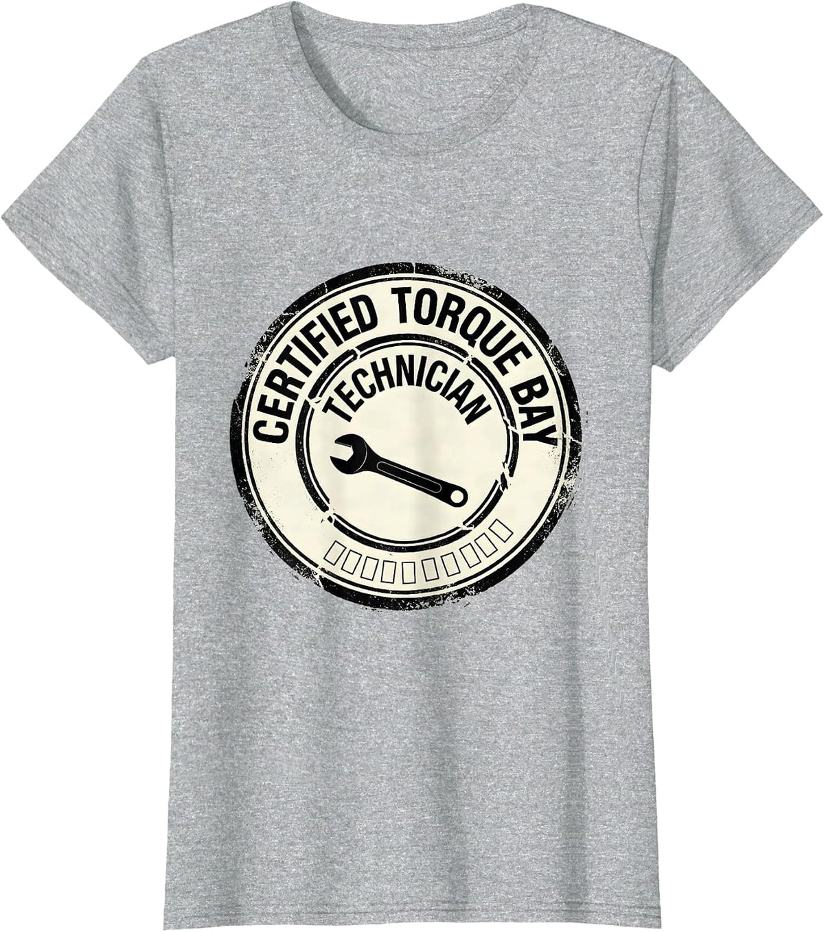 Women's Certified Torque Bay Technician Funny Car Guy Mechanic Humor T-Shirt - Heather Grey