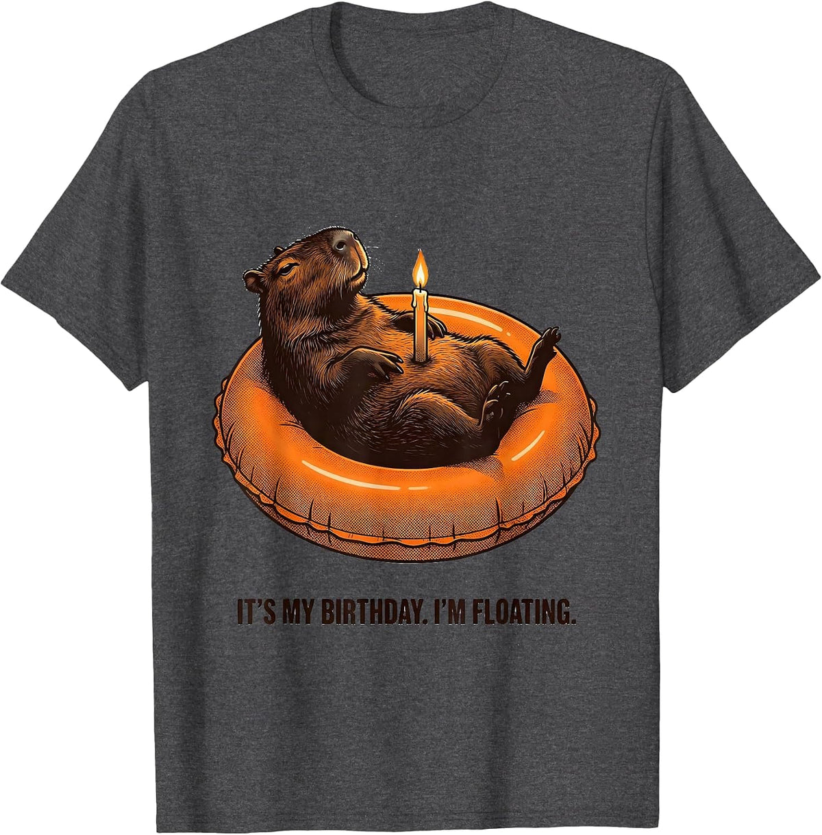 It's My Birthday I'm Floating Cute Capybara Kawaii Birthday T-Shirt - Dark Heather Grey