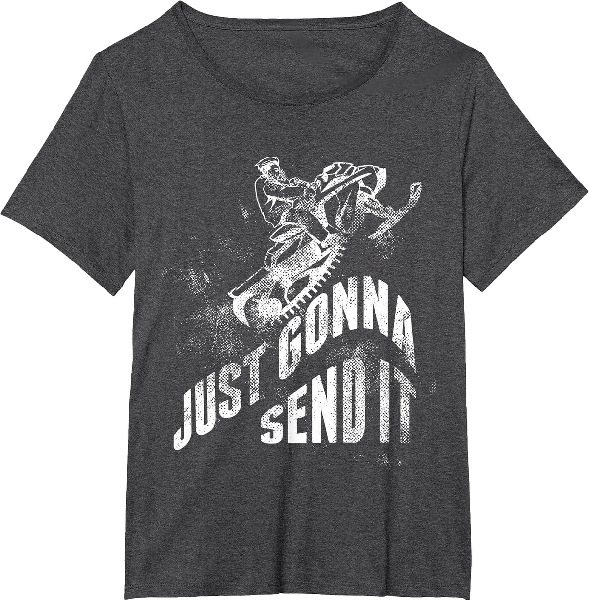 Just Gonna Send It Snow Moto T-Shirt - Dark Heather Grey