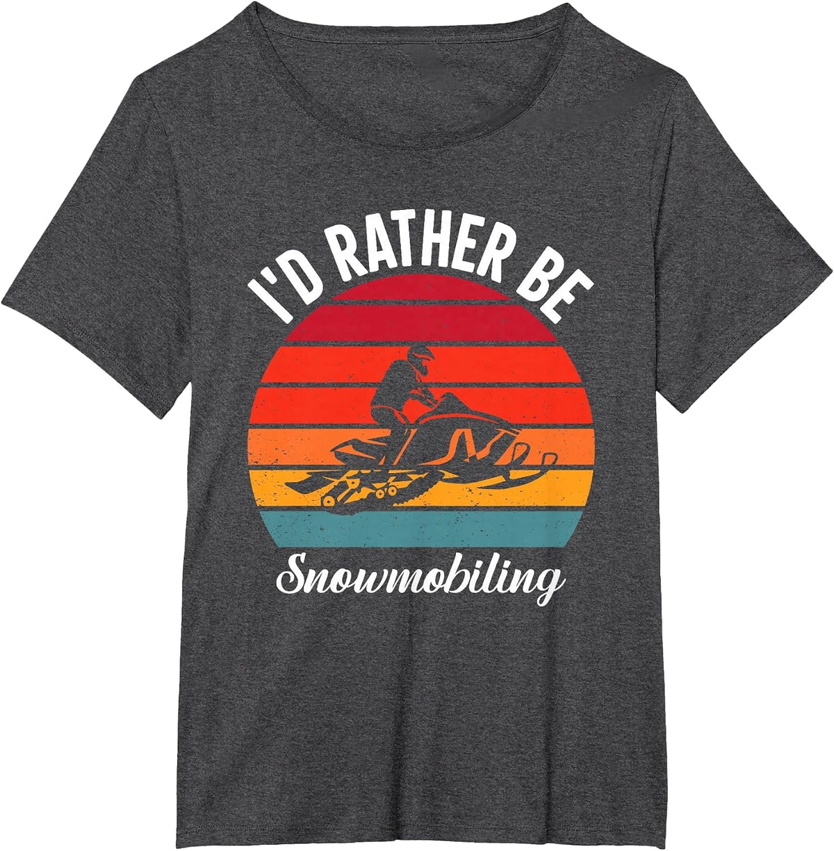 Funny Snowmobile Art for Men Women Snow Mobile Snowmobiling T-Shirt - Dark Heather Grey