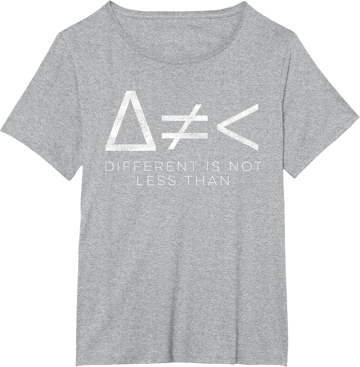 Different is Not Less Than Math Symbols Shirt for Disability T-Shirt - Heather Grey