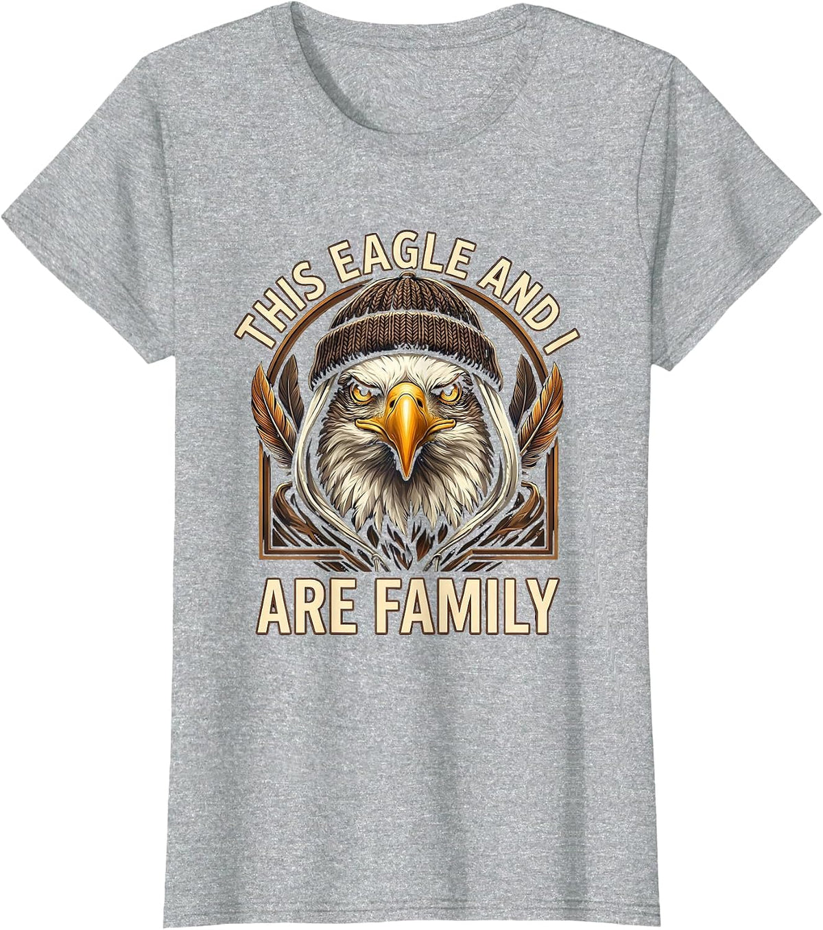 This Eagle And I Are Family Faith Lover Gift T-Shirt - Heather Grey