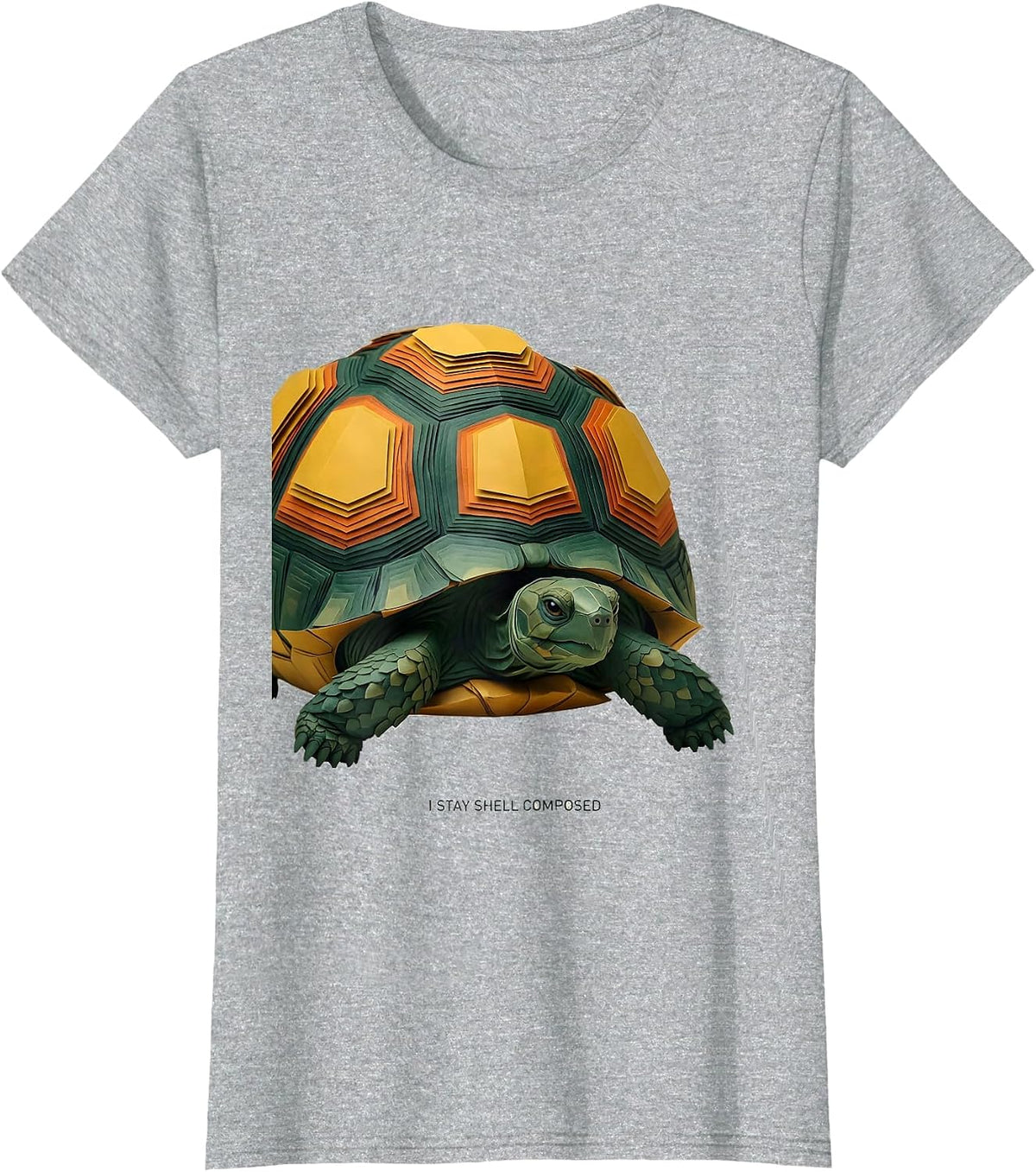 Women's I Stay Shell Composed Funny Tortoise Lover Pet Humor T-Shirt - Heather Grey