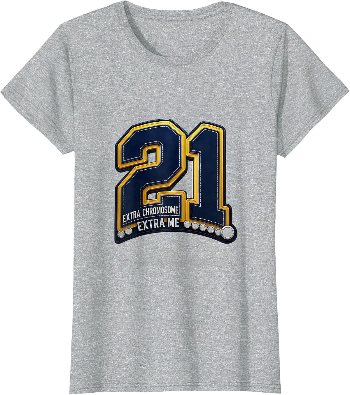 Extra Chromosome Extra Me Sparkle Varsity Down Syndrome T-Shirt - Heather Grey
