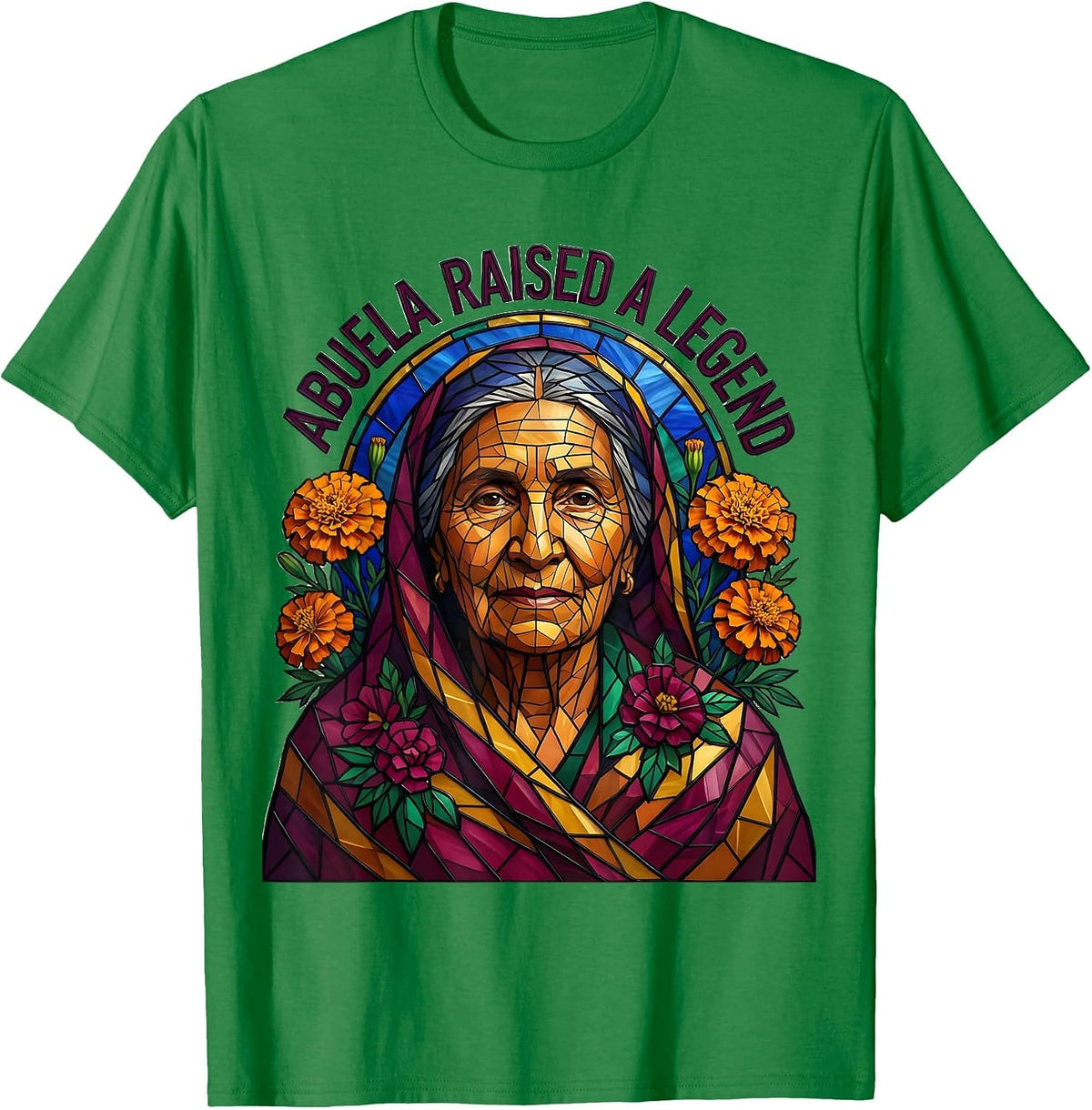Men's Abuela Raised A Legend Hispanic Heritage Design T-Shirt - Kelly Green