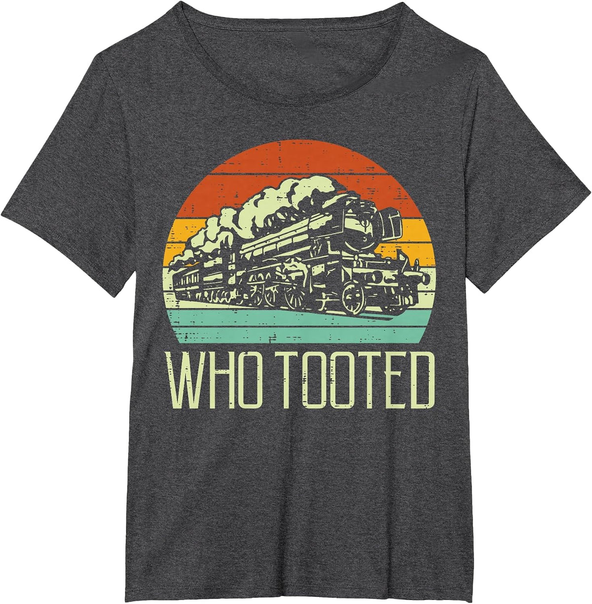 Steam Train Who Tooted Retro Locomotive Men Boys Kid Toddler T-Shirt - Dark Heather Grey