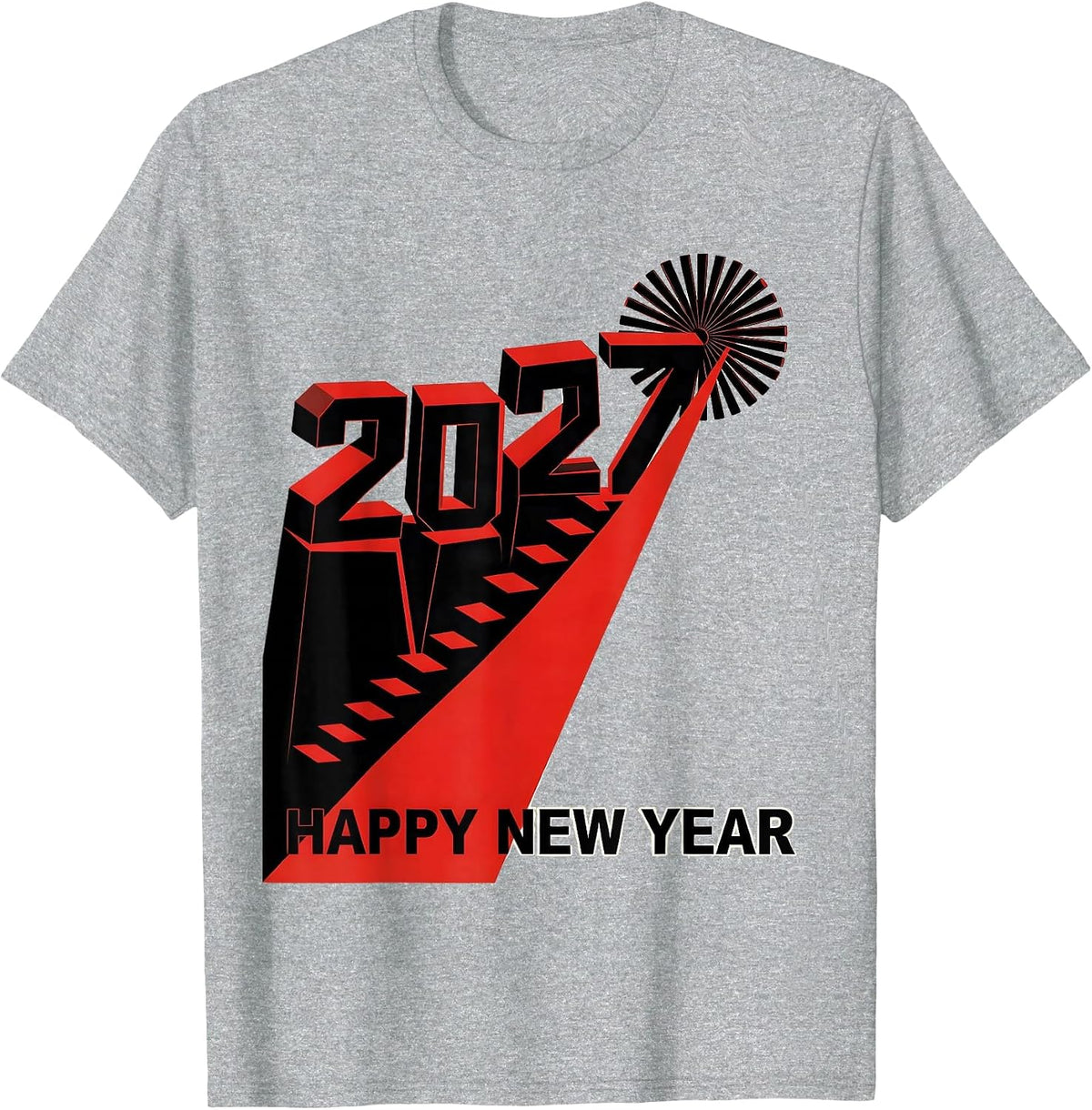 Men's Happy New Year 2027 Constructivist Party Host Family T-Shirt - Heather Grey
