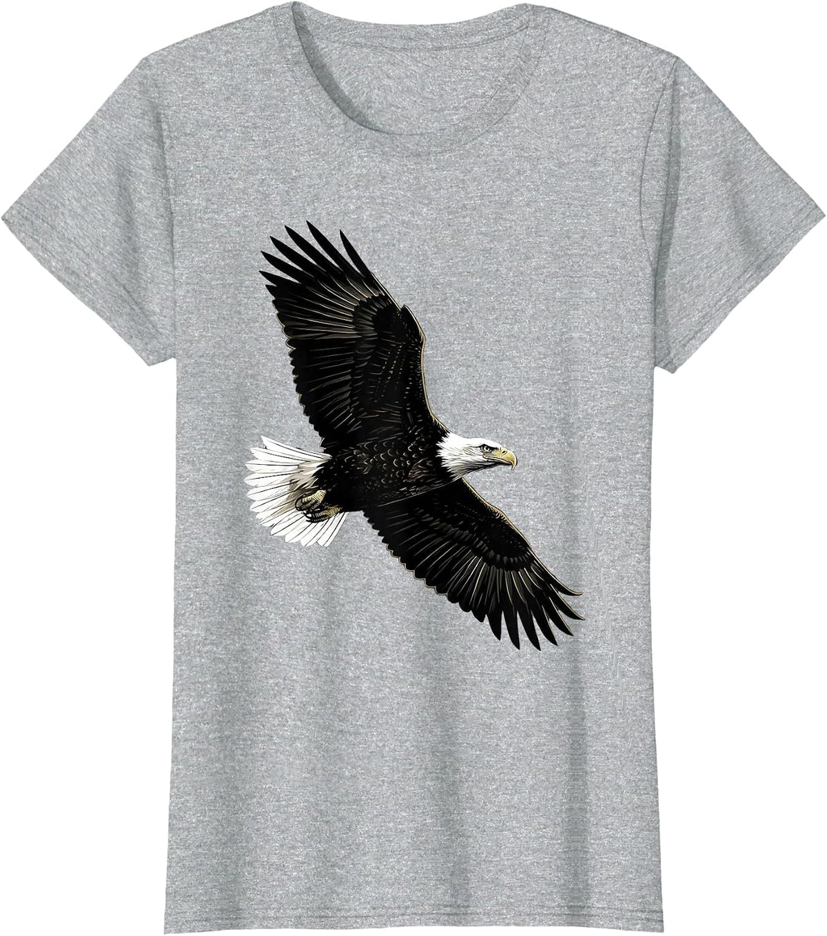 Eagle Silhouette Patriotic Wildlife Bird Nature Design T-Shirt - Heather Grey