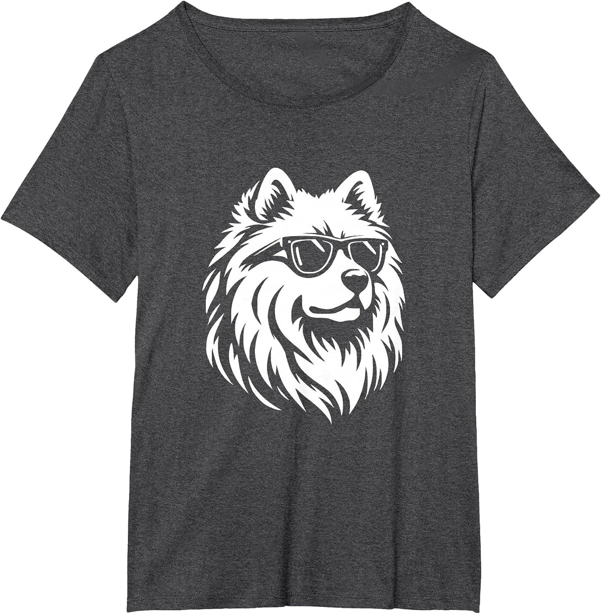 Samoyed Sunglasses Dog Graphic Design T-Shirt - Dark Heather Grey