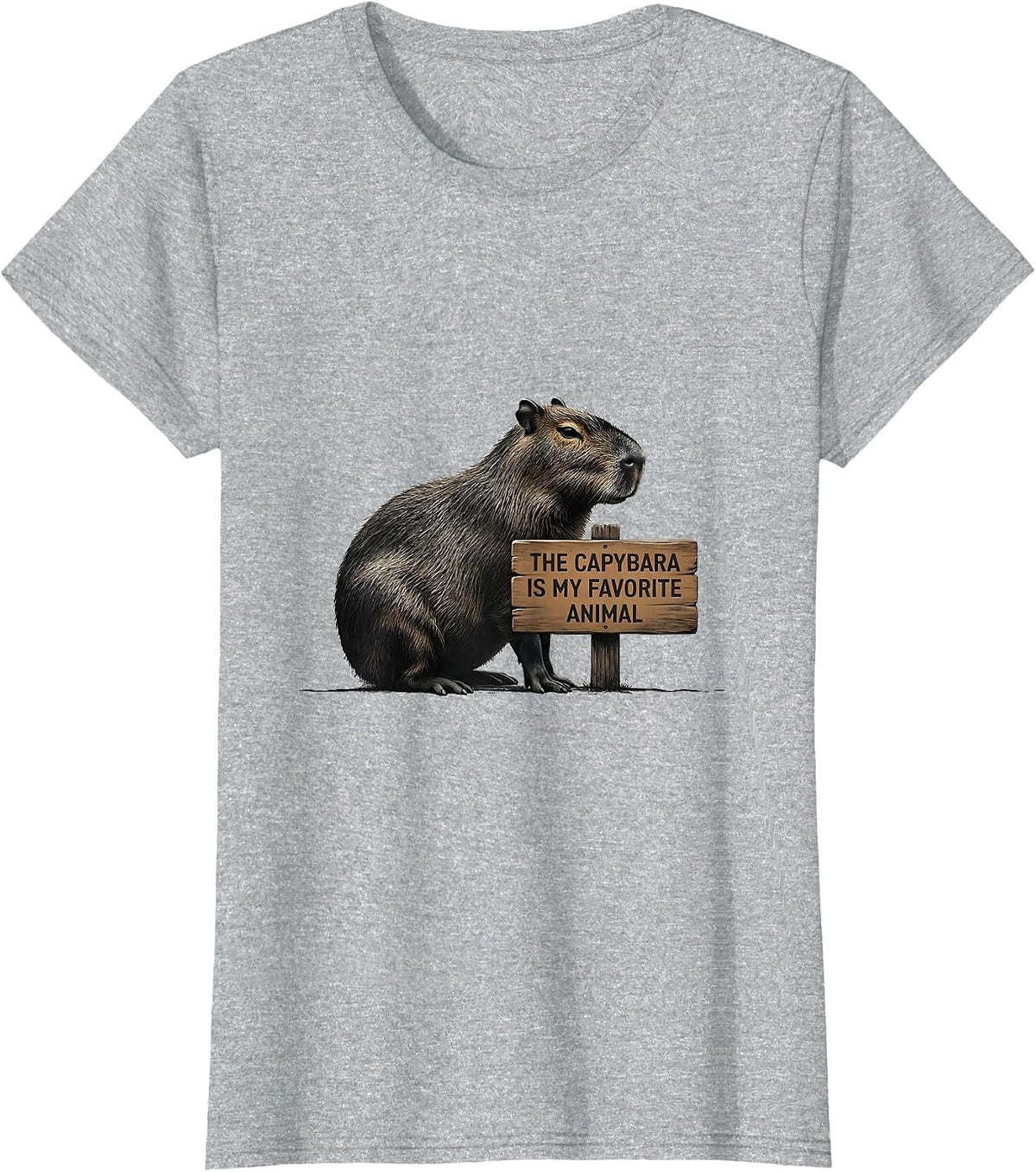 Women's The Capybara Is My Favorite Animal Funny Gamer Meme T-Shirt - Heather Grey