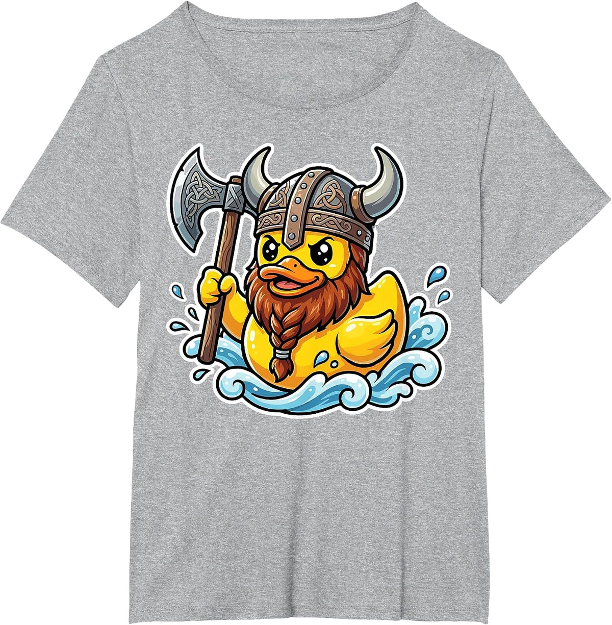 Norse Rubber Duck Viking Warrior Cute Funny Duckling Lover T-Shirt - Heather Grey