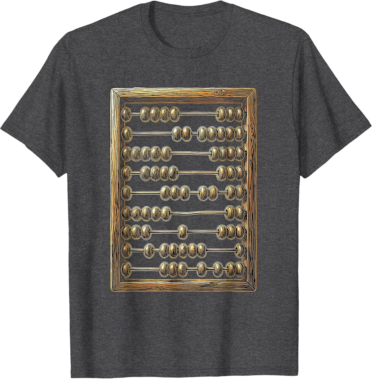 Men's Abacus Glowing Golden Beads Math Teacher Gift T-Shirt - Dark Heather Grey