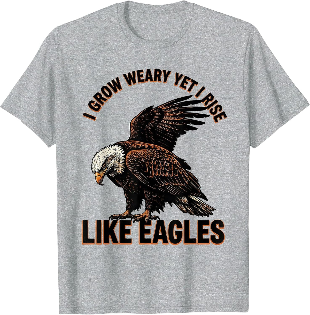 Men's I Grow Weary Yet I Rise Like Eagles Faith-Inspired Eagle T-Shirt - Heather Grey