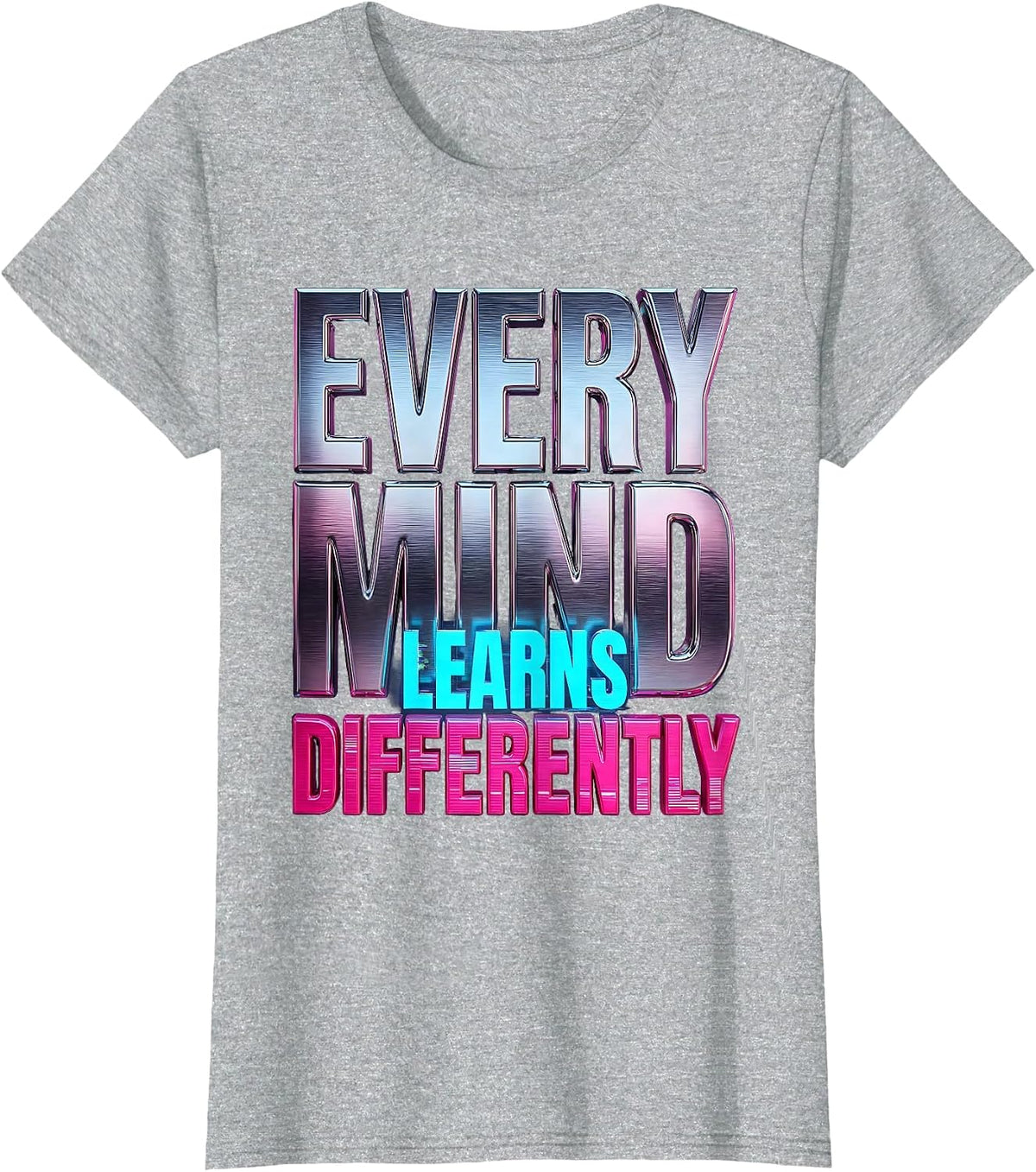 Women's Every Mind Learns Differently Special Education T-Shirt - Heather Grey