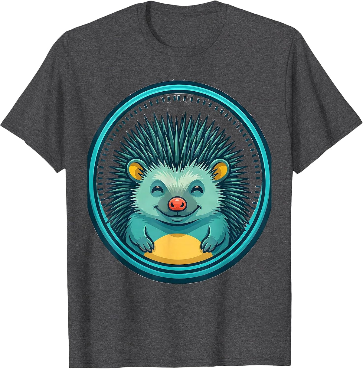 Men's Twinning Hedgehog Matching Sibling Best Friend Humor T-Shirt - Dark Heather Grey