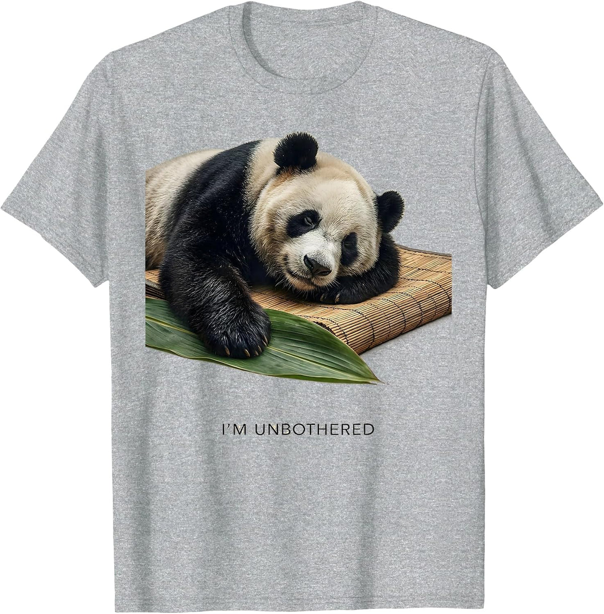Men's I'm Unbothered Cute Panda Lover Funny Animal Humor T-Shirt - Heather Grey
