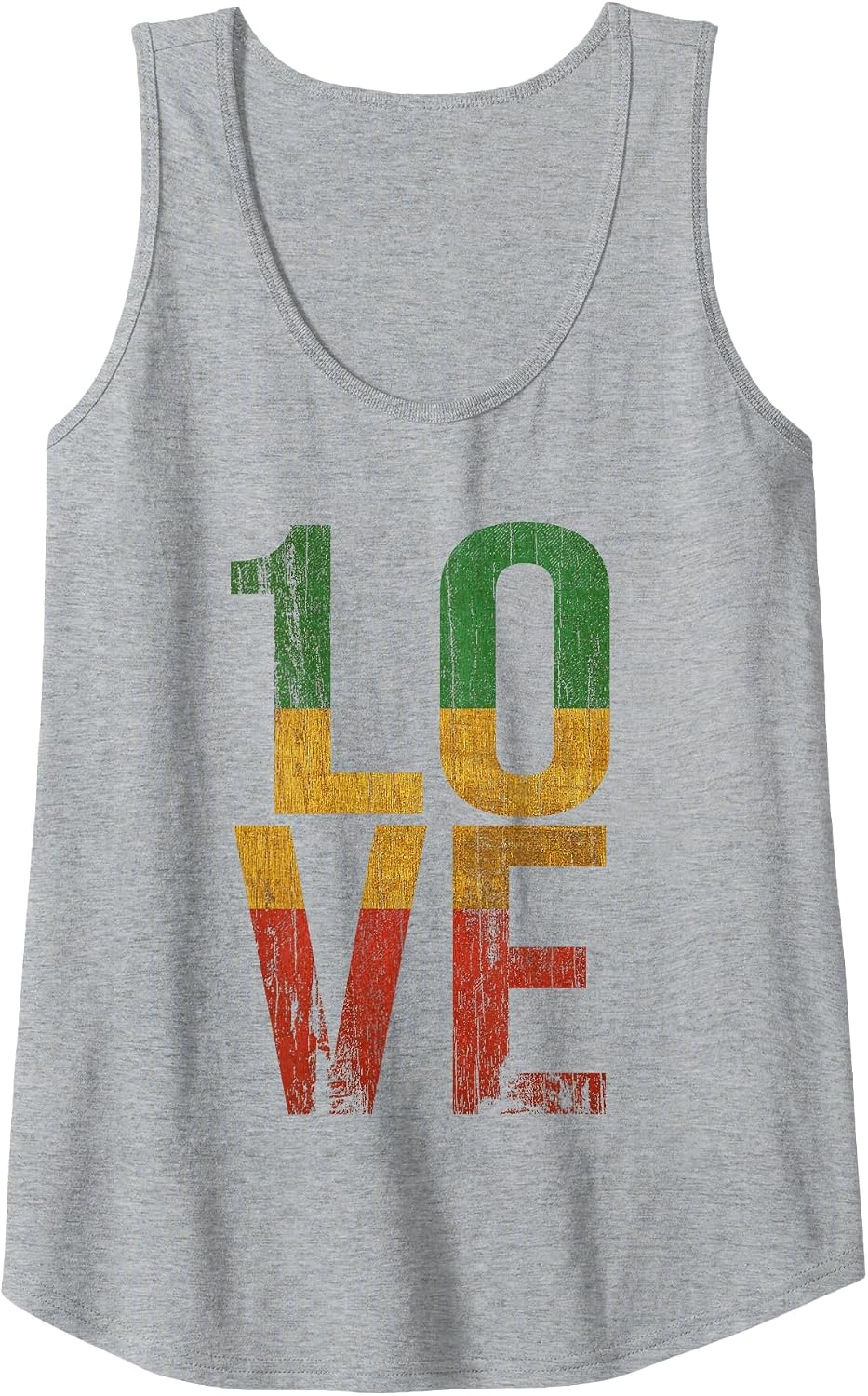 Roots Rock Reggae 1 Love Graphic Design Tank Top - Heather Grey