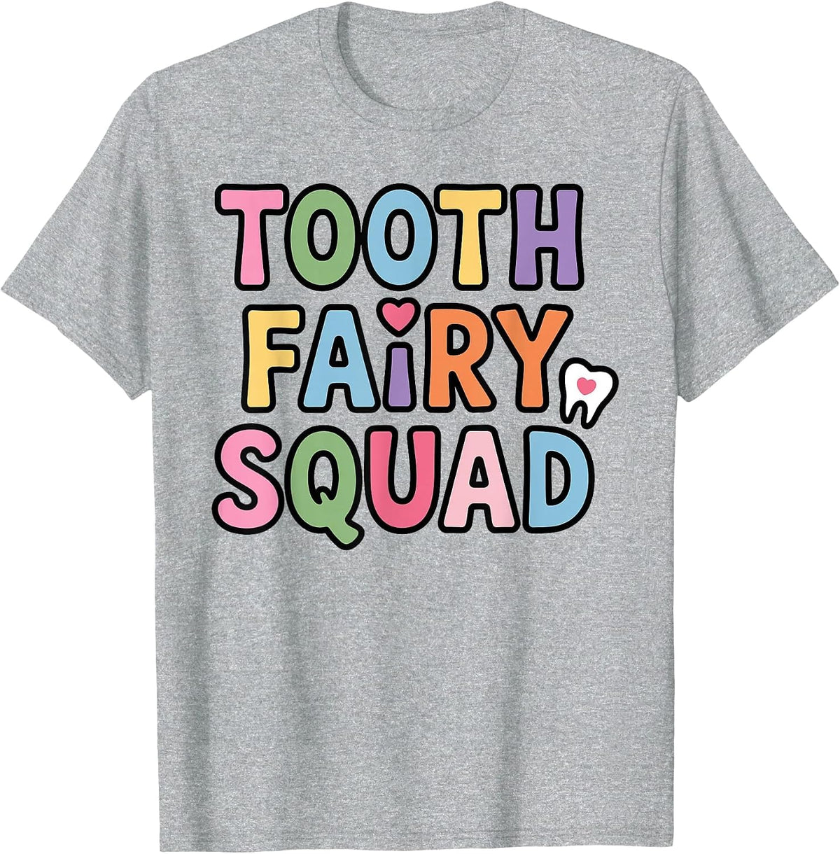 Tooth Fairy Art for Men Women Kids Dental Costume Toothfairy T-Shirt - Heather Grey