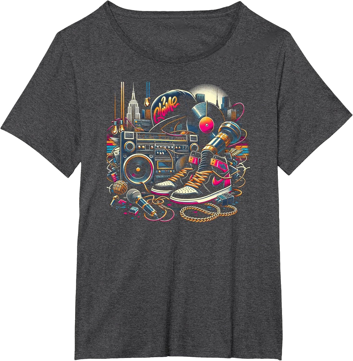 Hiphop Vibe | Cool Graphic Tee | Men Women S - 6XL Graphic T-Shirt - Dark Heather Grey