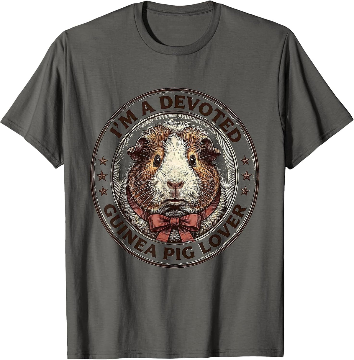 Men's I'm A Devoted Guinea Pig Lover Funny Farm Animal Humor T-Shirt - Asphalt Grey