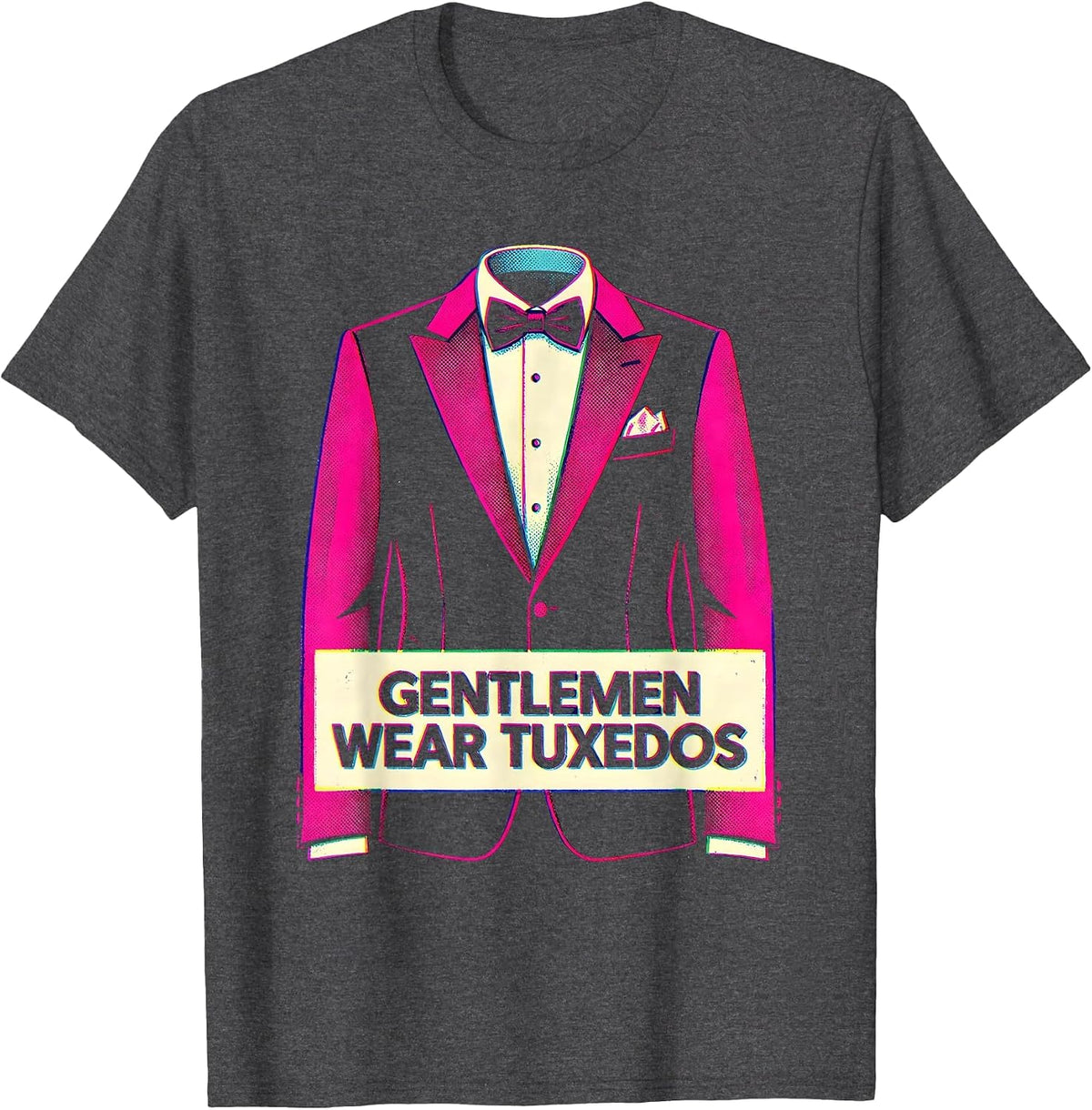 Gentlemen Wear Tuxedos Classic Formal Style Design T-Shirt - Dark Heather Grey