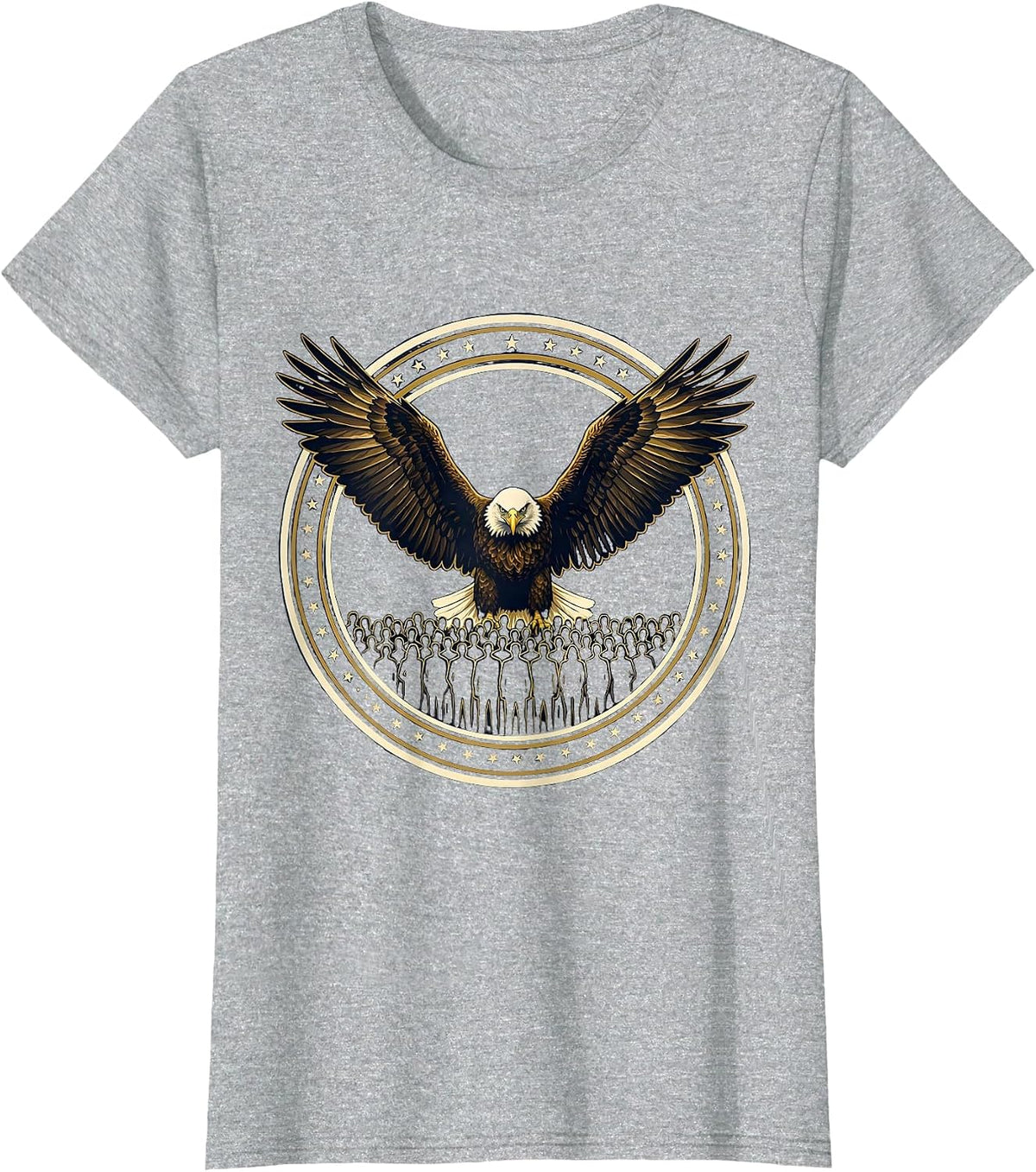 Women's We The People Bald Eagle Silhouette Graphic T-Shirt - Heather Grey