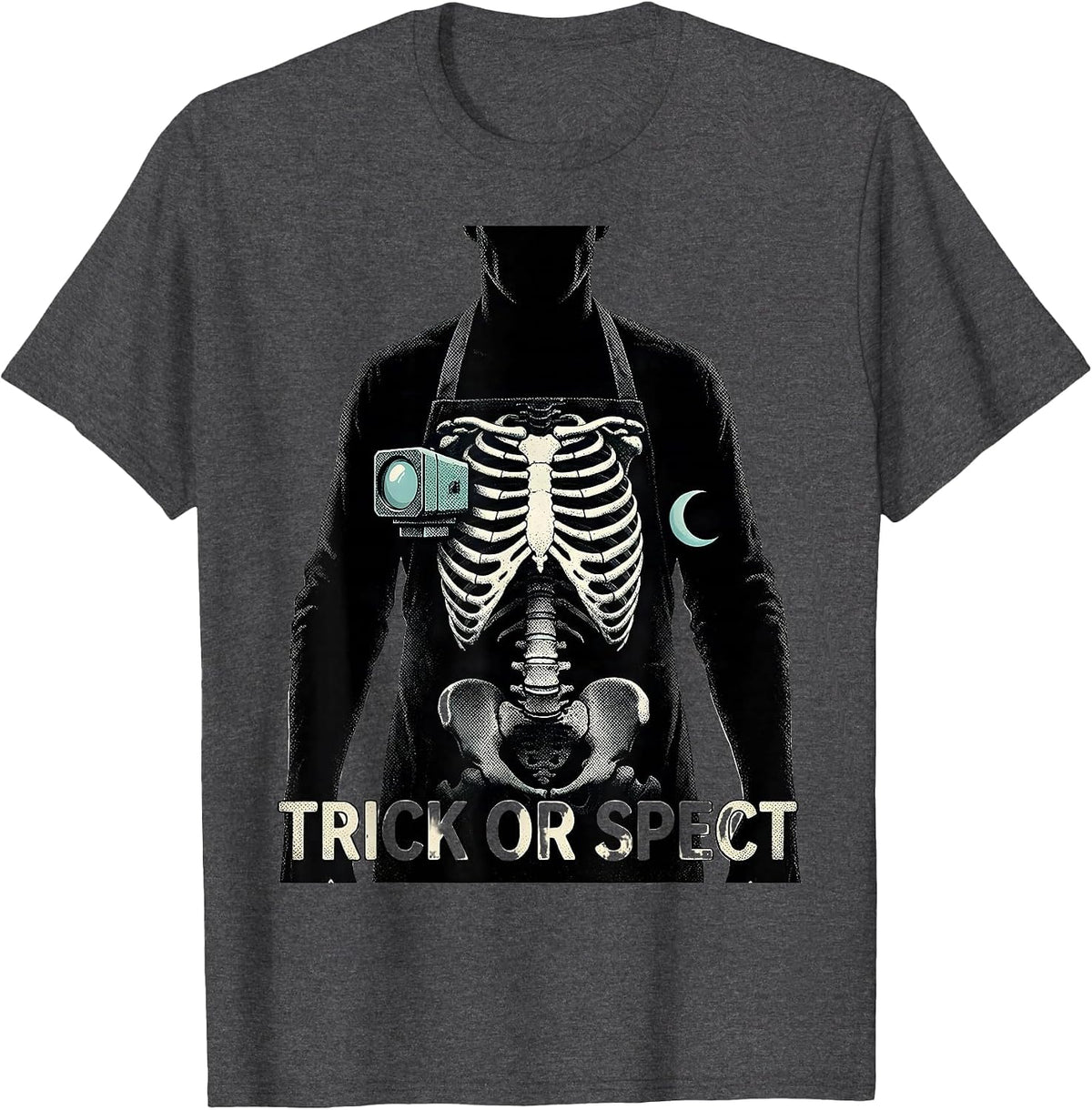Trick Or SPECT Funny Radiology Tech Halloween Workplace T-Shirt - Dark Heather Grey