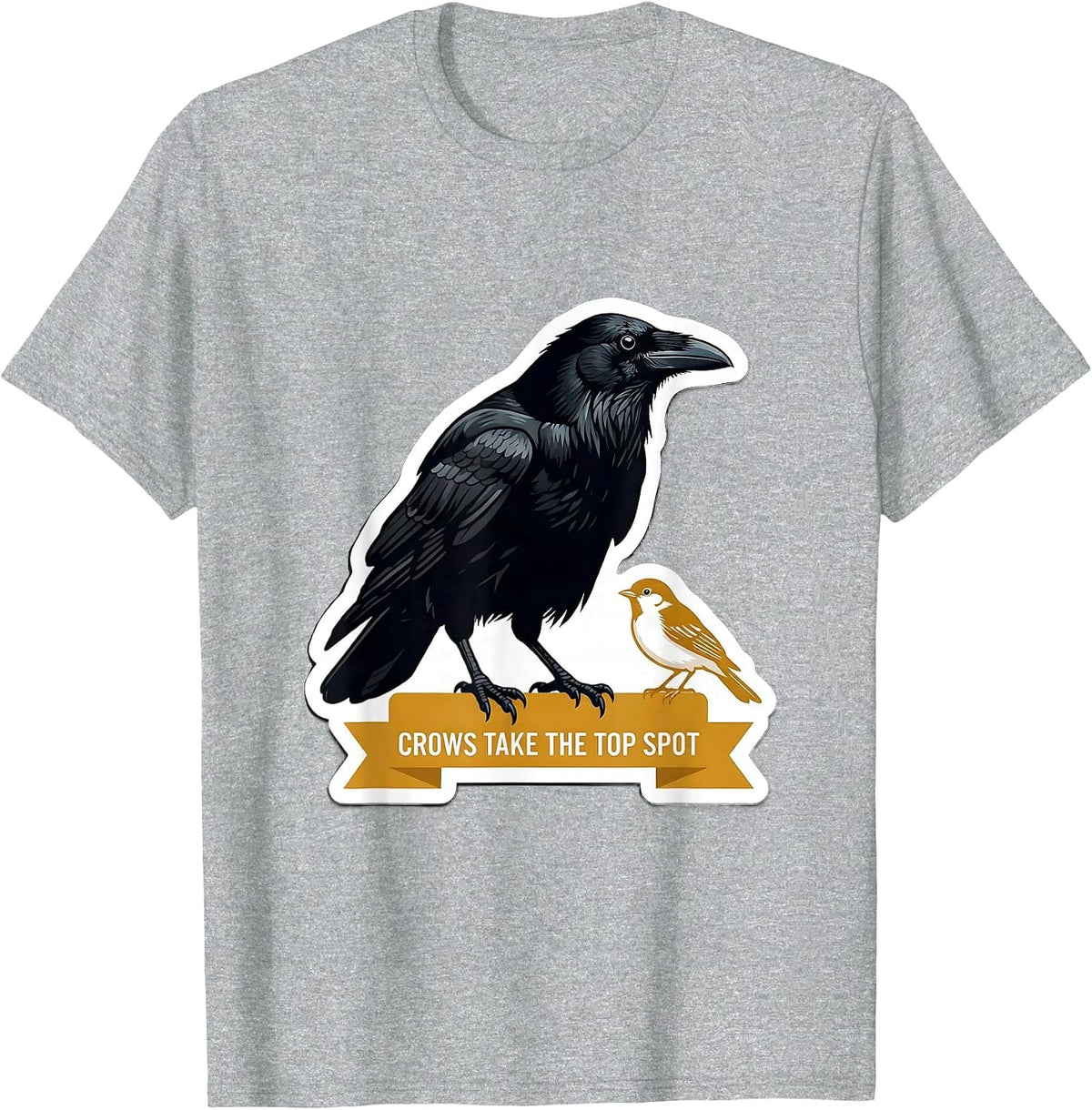 Men's Crows Take The Top Spot Dark Humor Bird Lover Gift T-Shirt - Heather Grey