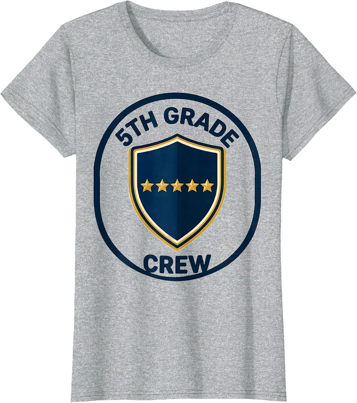 Women's 5th Grade Crew Funny Teacher Back To School Crew T-Shirt - Heather Grey