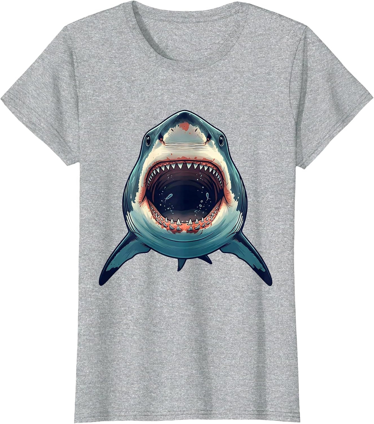 Women's Megamouth Shark Funny Ocean Wildlife Humor T-Shirt - Heather Grey