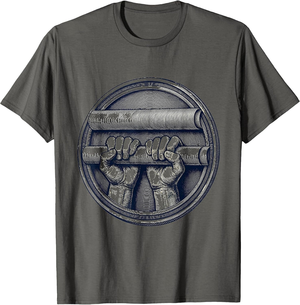 Men's Physical Therapy Parallel Bars Grip Illustration T-Shirt - Asphalt Grey