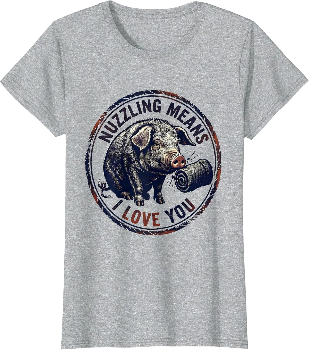 Nuzzling Means I Love You Funny Guinea Pig Pet Lover Gift T-Shirt - Heather Grey