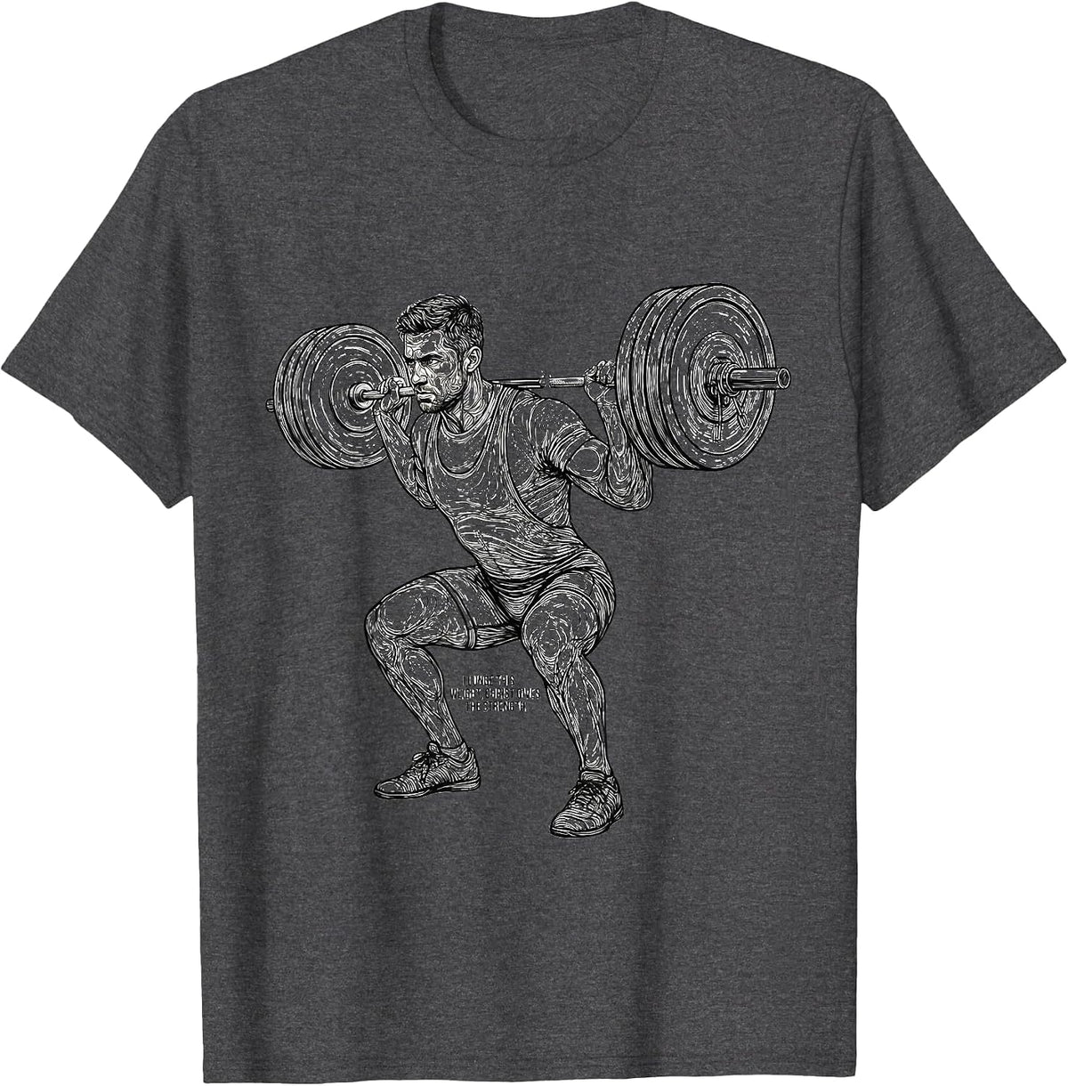 Men's I Lunge This Weight, Christ Gives The Strength Christian T-Shirt - Dark Heather Grey